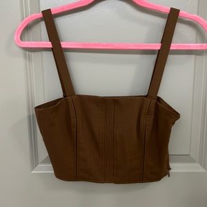 Zara Brown Crop Tank